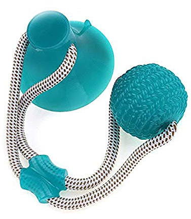 Haustier Spielzeug,Selbstspielendes Gummiball Spielzeug mit Saugnapf,Hund kauen Seil Ball Spielzeug,Multifunktions Pet Molar Bite Toy Reinigung Der Zhne,Ungiftig,Sicher,Weich,Aus Naturkautschuk