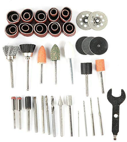 46 piezas Kit de accesorios de herramientas rotativas, papel de lija universal, hojas de sierra circular, cepillos de alambre para cortar, pulir y pulir(46pcs)