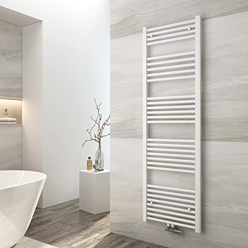 EMKE Badheizkörper 1600x500 mm, Handtuchheizkörper Mittelanschluss Badheizkörper Handtuchhalter Handtuchwärmer Handtuchtrockner Heizkörper Bad Handtuchheizung Weiß 654W
