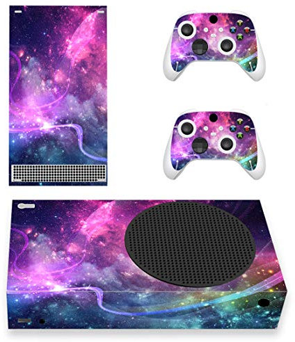 PlayVital Skin für Xbox Series S, Aufkleber Vinyl-Skins Schutzfolie Wrap Abziehbild Abdeckung Stickers Folie für Xbox Series S Konsole Controller-Lila Galaxie