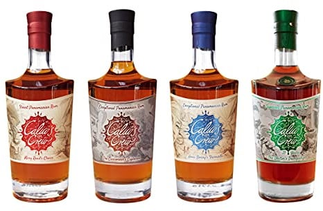 Calicos Crew Rum - Alle 4 Sorten der Marke zum Sonderpreis | 4 x 700ml | bis zu 21 Jahre alt Noten von Schokolade Aprikose Erdbeere Karamell und Vanille