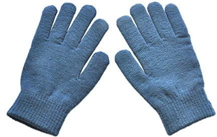 Handschuhe Unisex Winter Fleece Fingerhandschuhe Elastische Strickhandschuhe Kaschmir Warme Winterhandschuhe Winddicht Atmungsaktiv Skihandschuhe Baumwollhandschuhe für Outdoor Sports(Hellblau)