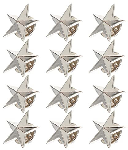 Milisten 12 Stück Sternabzeichen Anstecknadel Stern Pullover Brosche Jacke Pin Dekoration für Rucksack Kleidung Kragen Hut dekorative Anstecknadel, 4X2cm, Emaille, Zinklegierung