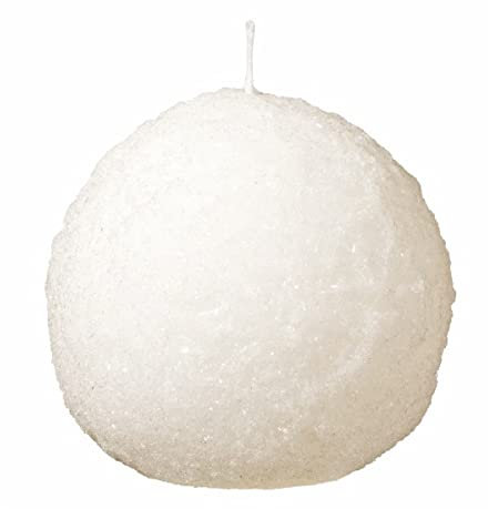 Weihnachtskerzen Kugelkerze Schneeball Weiß Ø 12,5 cm