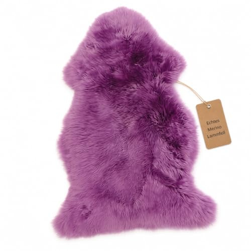 Leibersperger Merino Lammfell Teppich und Auflage, Naturform, 120 x 70 cm (Lila)
