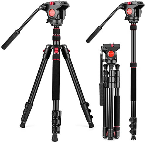 Victiv Tripod Camera Tripod, 72'' Video Tripod with Fluid Head, Aluminum Heavy Duty Tripod with Carry Bag, Professional Camera Tripods & Monopods, Compatible with Video Camera, DSLR, Camcorder