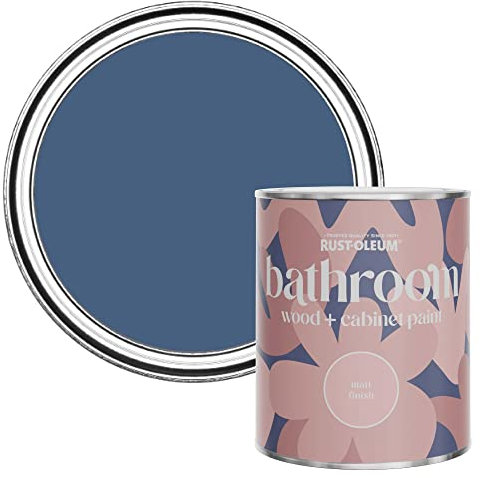 Rust-Oleum Blue Moisture Resistant Bathroom Wood and Cabinet Paint in Matt Finish - INK BLUE 750ML