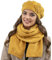 VIVISENCE Elegantes Damen Winter Set Aus Baskenmütze Und Langem Schal Aus Wärmendem Wollgarn Perfekte Passform Für Kalte Wintertage Ideal Für Elegante Und Sportliche Outfits, Honig,Einheitsgröße
