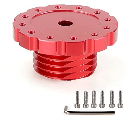 RASTP Aluminum Steering Wheel Adapter, Sim Racing Gaming Steering Wheel Adapter for T300, T500, TS-PC, TS-XW (Red)