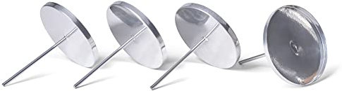 Novaliv 4x Kerzenpick flach 8cm SILBER Kerzenhalter Kerzentülle Metall Adventskranz Adventskerzenhalter Kerzenpin Weihnachtskranz Kerzenständer Adventskranzdeko Kerzenteller zum Stecken rund