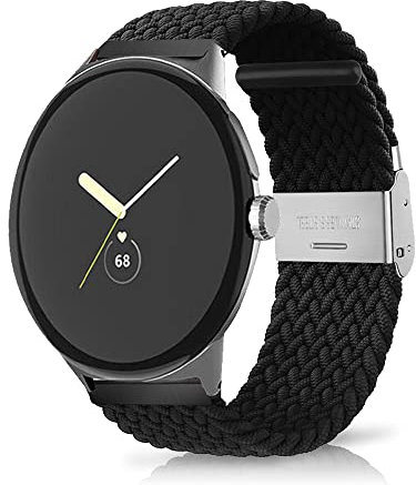 ZoRoll Cinturino Compatibile con Google Pixel Watch 4 41mm/3 41MM/2/1, Nylon Intrecciato Regolabile Cinturino Compatibile con Google Pixel Watch 3 41mm - Nero