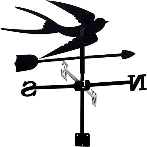 Girouette Hirondelle, décoration girouette, Kit d'indicateurs de Direction du Vent extérieur Jardin pelouse Support en métal girouette