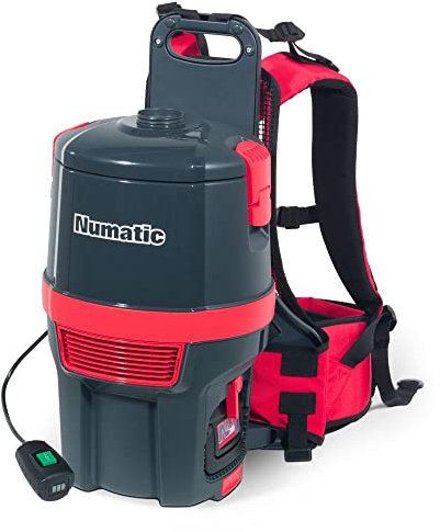 AUK Numatic RSB150 1NX Commercial Backpack Battery Vacuum Cleaner 5 Litres 36v, Black/Red
