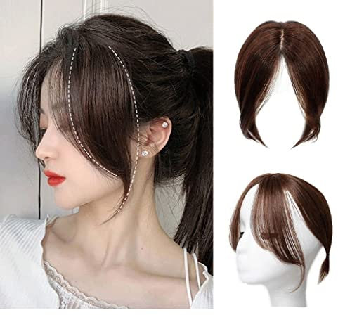 KIWZXKA Topper Mittelseitenteil Echthaar, 11 Zoll Haartopper for Frauen, Echtes Echthaar Ohne Pony, for Frauen Mit Dünner Werdendem Haar Top-Haarteile (Color : Brown)