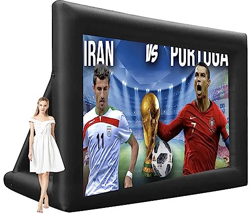 KDXYSL Pantalla De Cine Inflable, Pantalla De Proyector Inflable Al Aire Libre con Ventilador Silencioso para Viajes De Fiesta En El Patio Trasero, 20ft