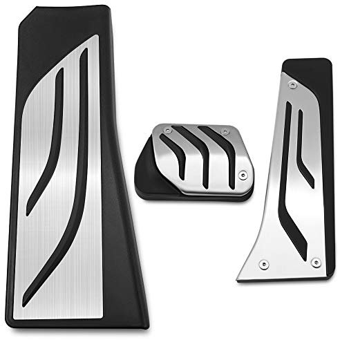 Pedalkappen,Auto Pedale Keine Bohrungen AT & MT. FIT-VERWENDUNG FÜR BMW 5 6 7 Serie E65 E67 E68 F01 F02 F10 F10 F07 F12 F13 F13 Gasbremskupplung Fußstützepedalkissen ersetzen (Color : LHD AT Full Set