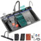 FIVIXIL Fregadero de cocina 80 * 46cm Fregadero digital en cascada Whale Grifería multifunción con lavavasos, dispensador de jabón, caño en cascada Flying Rain, control de mesa, etc