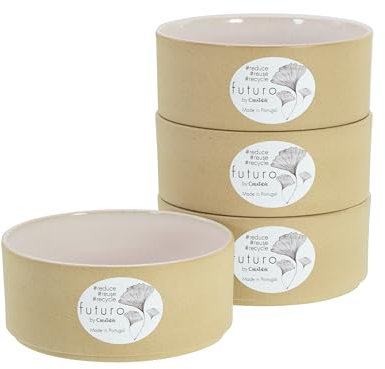 Creatable, 21659 Serie Futuro - Vajilla de 4 piezas, juego de cuencos de gres, apto para lavavajillas y microondas, fabricado en Portugal