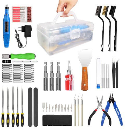 Mehrzweck Profi 3D-Druckwerkzeugkits für 3D-Drucker, 3D-Druckreinigungs- und Entfernungskit & Elektrische Poliermaschine, Endbearbeitungs- und Druckwerkzeug, Inklusive Werkzeugkasten
