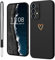 Mitetabo für Handyhülle Samsung Galaxy A53 5G Hülle Silikon mit Gold Liebesherz,Dünn Case Slim Kratzfeste Rundumschutz Schutzhülle für Samsung Galaxy A53 5G Schwarz