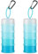 Baderke 2 recipientes de proteína en polvo con soporte de embudos, 4 dispensadores apilables de polvo de proteína a prueba de fugas, llavero portátil para entrenamiento, fitness, viajes (azul)