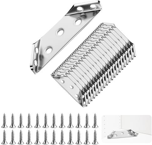 20 staffe angolari per legno, connettori angolari universali per mobili in acciaio inossidabile, staffe angolari per legno, staffe angolari trapeziformi, per tavoli in legno, scaffali, mobili,