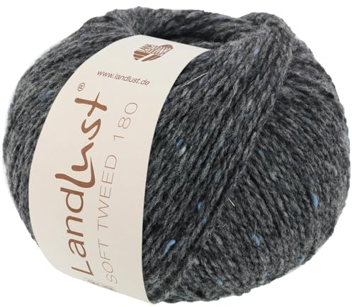 LANA GROSSA Landlust Soft Tweed 180 | Klassisch verzwirntes Tweedgarn aus Schurwolle mit mehrfarbigen Noppen | Handstrickgarn aus 100% Merinowolle | 50g Wolle zum Stricken & Häkeln | 180m Garn FB105