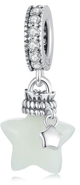 Bunte Wunsch Stern Charms Sterling Silber Bead Fit Pandora Charms Armband Geschenk für Frauen, Geburtstag, Valentinstag (Sternanhänger)