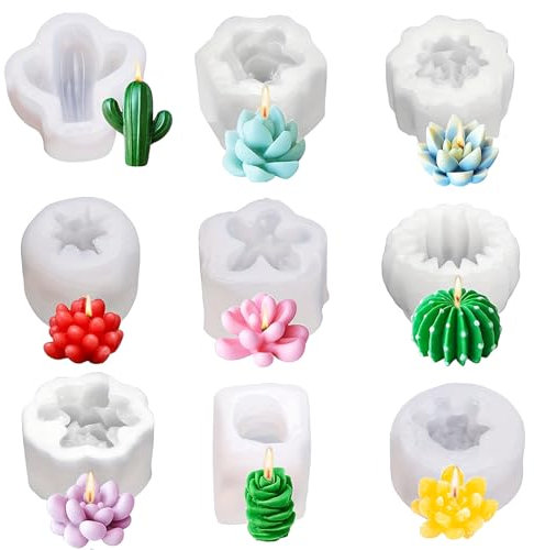Gute Silikonform-Set, 9 Stück Silikonformen, Gießformen für Kerzen, Sukkulenten, Seife & Harz, Weich & Antihaft, Spülmaschinenfest, BPA-frei, Vielseitig & Kreativ