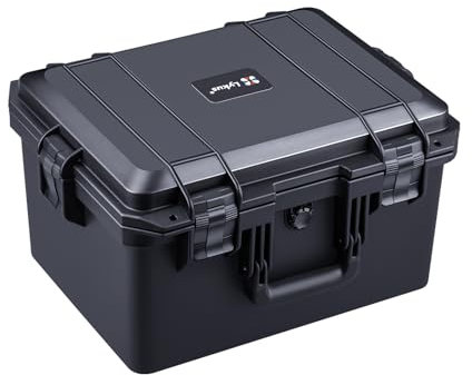 Lykus HC-4031 Wasserdicht Koffer mit anpassbar Rasterschaumstoff, Innengröße 39,5x29,5x24 cm, Geeignet für Elektronik und mehr