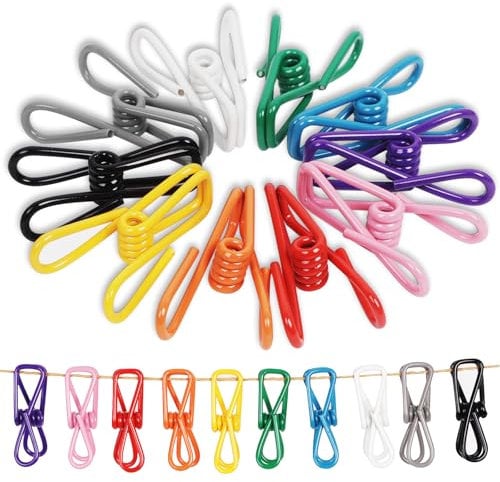 Zhtulck Bag Clips - 40 Pcs Steel & PVC Coated Food Clips for Snacks, Sandwiches, Home Kitchen