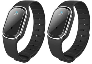 2 Stück GFOUK Ultraschall- Fettabbau Armband, 2024-Upgrade Ultraschall Armband Zum Abnehmen Damen, GFOUK-Ultraschall-Armband, Ultraschall-Körperform-Armband, Verstellbares Titanium-Armband (Schwarz)
