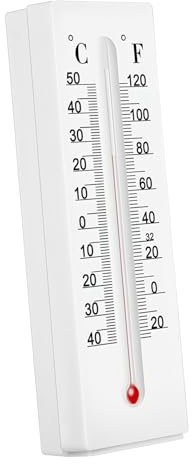 HOMSFOU Wandthermometer Mit Schlüsselversteck Duale Skala Celsius Fahrenheit Robustes Outdoor-material Vertikales Design Einfach Zu Montieren Als Raum Außenthermometer