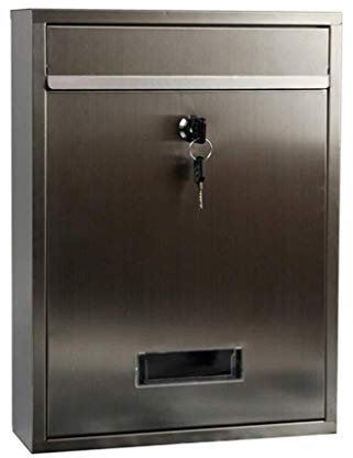 Wall Mounted Post Box, Wall Mounted Letterbox, Stainless Steel Letter Box Wall-mounted Lockable Letter Mail Box