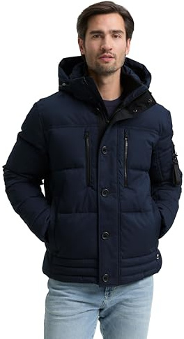 TOM TAILOR Herren 1046971 Pufferjacke mit abnehmbarer Kapuze