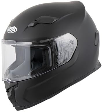 MTR S-6 Evo Integralhelm, Motorradhelm ECE 22.06 Zertifiziert - Maximale Verkehrssicherheit, Robuster & Leiser Motorrad Helm, Kinn & Kopf Belüftung, Roller Helm Herren & Damen, Matt Schwarz, M