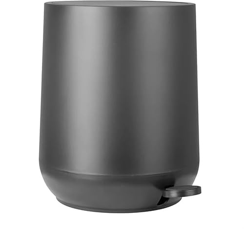 Jantex Soft Close Round Pedal Bin ABS 5 Ltr 290x245mm, Black, 5 L | Hands-free pedal operation improves sanitation, with smooth surfaces that prevent dirt traps for easy hygienic cleaning.