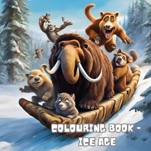 Ice Age Adventures: Fun and Easy Coloring Book for Kids – Prehistoric Animals in a Frozen World