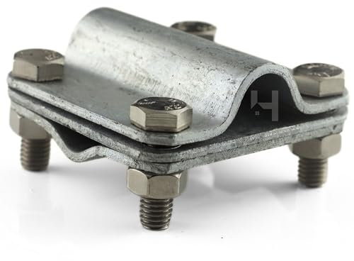 HausHeld® Kreuzverbinder verzinkt Ø20mm – Anschlussklemme für Staberder, Erdungsspieß, Erdungsstab | Blitzschutz Erdungssystem PV-Anlage Balkonkraftwerk | Potentialausgleich Verbindung