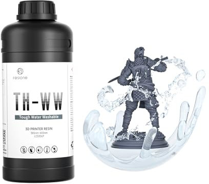 RESIONE 3D Resin Water Washable: TH-WW Tough Resin Wasser Waschbar mit Hoher Präzision für Miniaturen/GK/Tischmodelle - Grau 1000g