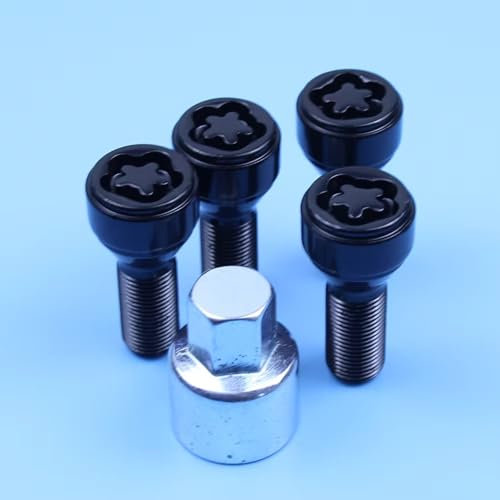 NUOSDEX Compatibile con BMW per Serie 7 2008 2009 2010 2011 2012 2013 1 Set M14x1.25 Bulloni Ruota Serrature Bulloni Pneumatici Auto Dado Ruota OEM: 36136792851 Auto Ruota Bulloni