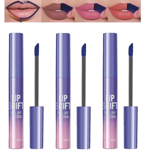 3 colores Lip Stain Peel Off Lipstick Lip Tint Peel Off Lipliner Waterproof Long Long Lipstain con acabado mate, aplicación precisa para el día a día y fiesta