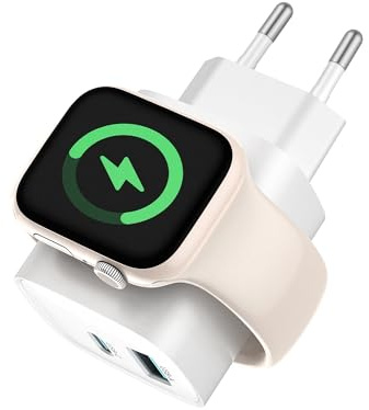 CHARCO Ladegerät für Apple Watch, 3-in-1 20W USB C Ladegerät, Schnellladegerät für Apple Watch, USB C Netzteil, Kompatibel mit iPhone 17/16/15 Series, Samsung und mehr