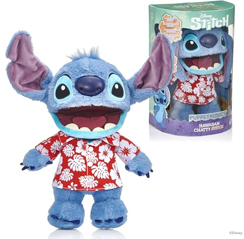 Wow! Stuff Disney Hawaiian Chatty Stitch Deluxe, Puppetronic Stitch, über 50 Action- und Soundkombinationen, 30 cm Höhe, Alter 6 bis Erwachsene