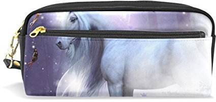 jstel Einhorn Feen Magic Sparkles Schule Bleistift Tasche für Kid Jungen Kinder Teens Stifthalter Kosmetik Make-up-Tasche Frauen Haltbare Stationery Pouch Bag großes Fassungsvermögen