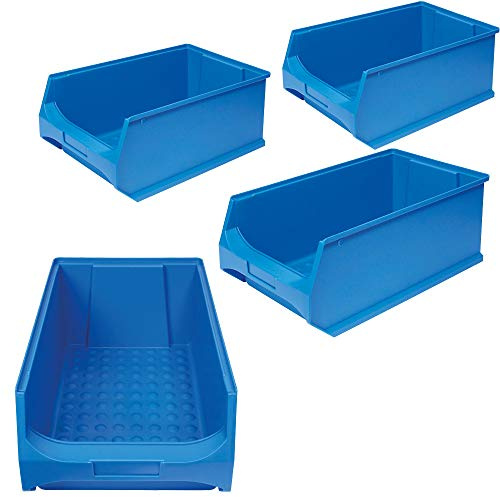 BRB 4x Sichtbox PROFI LB 2, LxBxH 500x300x200 mm, Inhalt 21,8 Liter (blau)