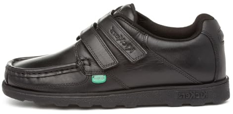 Kickers Fragma Boys Leather Black Easy Fasten Shoe