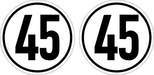 10cm! 2Stück! Aufkleber-Folie Wetterfest Made IN Germany 45-kmh Begrenzung StVZO §58.SVG Schriftart deDIN 1451 S480 UV&Waschanlagenfest-Auto-Sticker Decal Profi Qualität