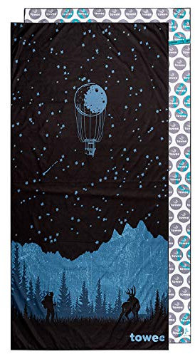 Towee praktische mikrofaser Handtücher - Schnelltrocknendes Microfaserhandtuch - Mikrofaser Reisehandtuch mit Motiv - Perfektes Strandhandtuch für Fitness und Outdoor, 80 x 160 cm (Backpacker)