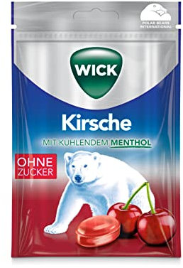 WICK Hustenbonbons Kirsche und Eukalyptus ohne Zucker Vorratspack – Wohltuendes Hustenbonbon mit Sauerkirschsaft und Eukalyptusöl für ein tiefes Atemerlebnis – 20er Pack (20 x 72 g)